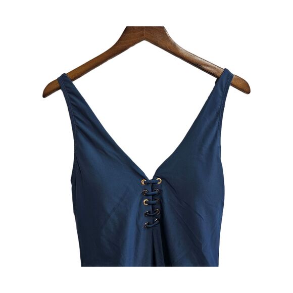 BCBGMaxAzria one piece swimsuit grey blue NWT - Picture 3 of 9